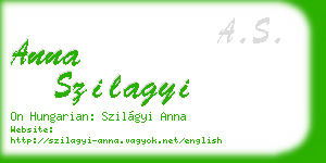 anna szilagyi business card
